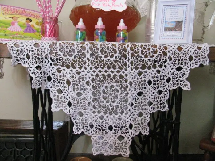 wTCB002 Tatting Lace square tablecloth TA2139