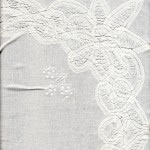 Baby Battenburg Lace 2 pieces Duvet with matching sham. The close-up shows hand embroidered details as an added touch.