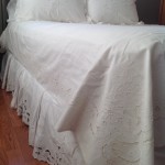 Cutwork Rose Embroidered duvet cover and box-pleated bedskirt is a beautiful and elegant decor for a country home. Available in Twin Double Queen & King sizes in white