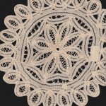 Solid Battenburg Lace doily -Ecru Cotton