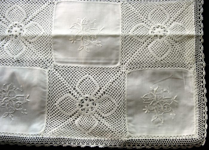 Army & Navy crochet lace cushion cover