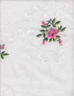 Hemstitched Rose- Rose colour  Doily and Runner