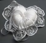 Tuscany Lace Heart shaped throw Cushion- Ring Bearer Pillow