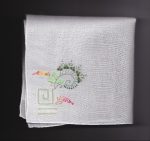 W4326 Bullion Stitched Shamrocks Handkerchief