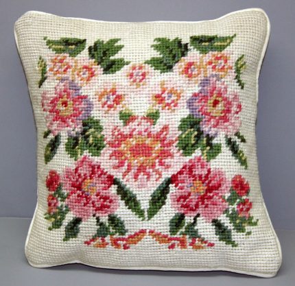 Woolen Needlepoint Monet cream cushion coverimage007d