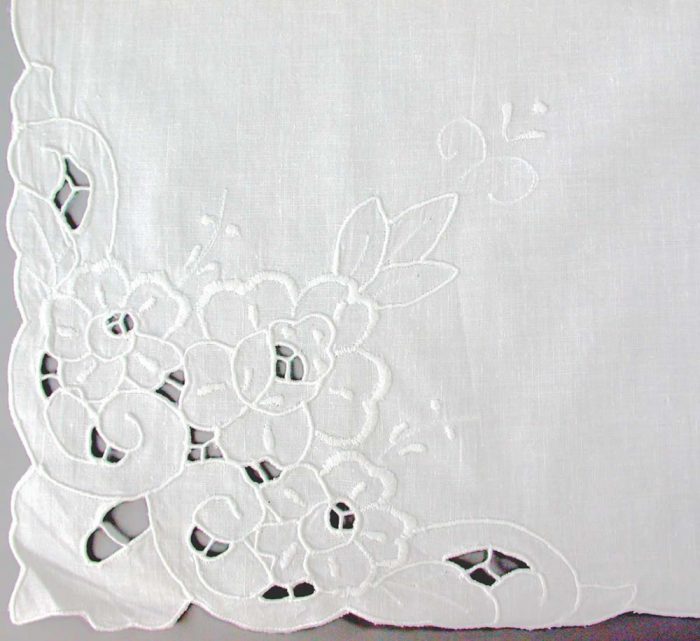 Cutwork Rose embroidered tablecloth