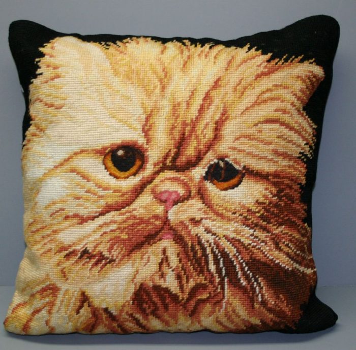 Red Peke-faced Persian cat pillow cover. image039d