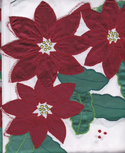 Cranberry Poinsettia-easy care Polyester