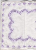 wLavender Back-stitch embroidery  handnerchief Backside