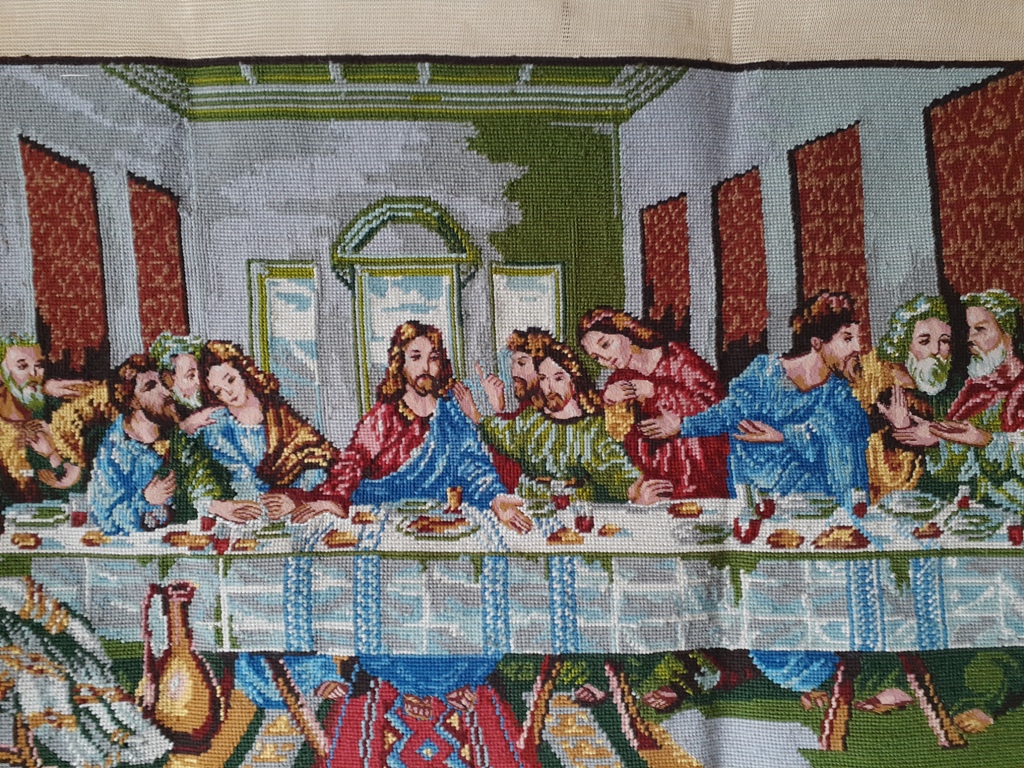 The Last Supper Needlepoint Petit Point Art - Lace & Linens Co