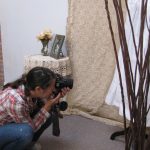 Peacock lace cotton photography backdrop with peacock motif