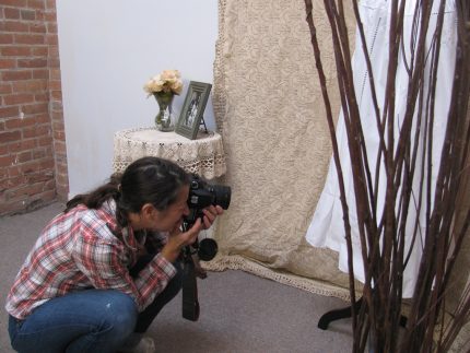 Peacock lace cotton photography backdrop with peacock motif