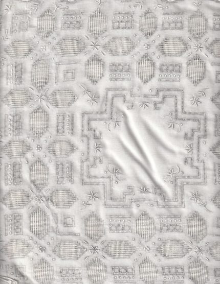 Rare and Unique Hand Hemstitched DrawnThread Embroidered Handkerchief