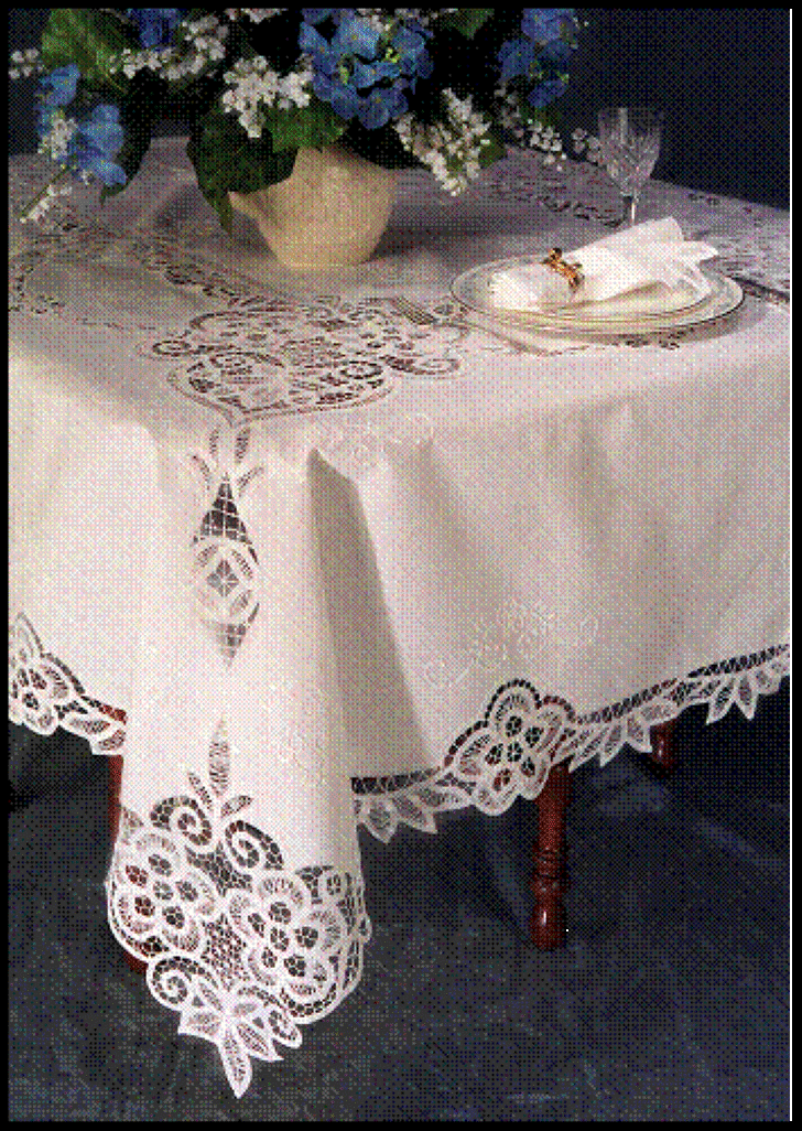 Elite Battenburg Lace Tablecloth Oblong Dinner White Cotton The Lace