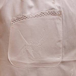 Amaryllis White Work embroidery with Crochet lace flower trim Full Length apron