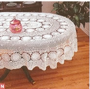 Oval Snow Flake Crochet Lace tablecloth