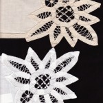 Cotton Battenburg Sunflower dinner napkin- White or Ecru