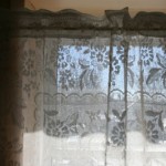 DIY supply- Peony Lace tablecloth as Curtain Panel or Window Covering