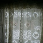 DIY supply- Burnout Roses tablecloth as Curtain Panel or Window Covering