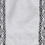 Cluny Lace with hand stem stitched embroidery doil