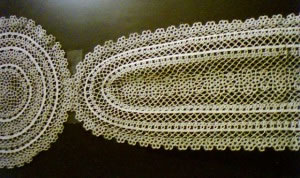 Handmade museum quality Tatting Lace doilies and runners in Taupe colour 100% Cotton