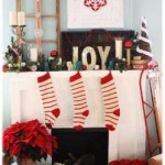 Red and White Applique Stocking add elegance to this eclectic mix.
