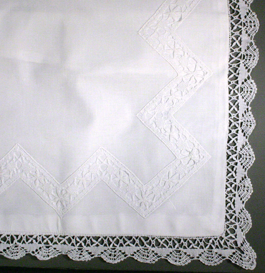 Cluny Lace cushion cover with cluny lace insert-Garden Path