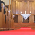 Classic Battenburg Lace to decorate a beautiful church wedding in New Zealand.
