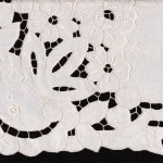 Embroidered tablecloth with cutwork roses