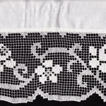 Tuscany Lace hand knotted in quality Cotton valances/cafe pael