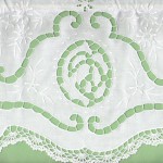 Crochet Lace trim and cutwork embroidered Envelope Pillow cover.