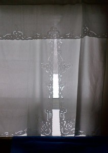 Cutwork Rose curtain panels