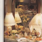Simply drape an embroidered doily in round or square on a lamp shade for ambiance