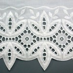 Eyelet Lace trim valance available in ivory colour.