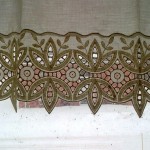 Filigree Lace trim is a wide 6 inches with embroidered eyelets.