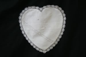 Cluny Lace Embroidered Flower Garden Heart shaped Cushion Cover