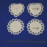 Battenburg Lace Tooth Fairy pouches in heart shaped or round shaped.