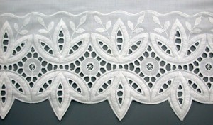 Eyelet Lace wide 6 inches trim curtain panel set