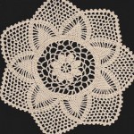 Hand Crocheted Ecru Star Shaped Doily