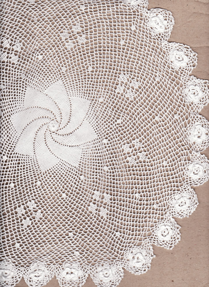 Fine Pinwheel Crochet Lace doilies and runners