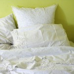 Classic white cotton Batteburg Lace sheet abd matching cases.