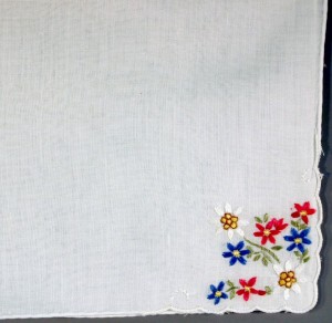Daisies-Dainty Swiss embroidery handkerchief