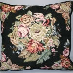 Woolen Needlepoint Old Roses cushion cover