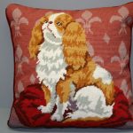 Woolen Needlepoint King Charles Spaniel Cushion Cover #21353