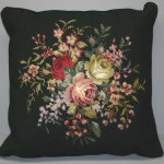 Woolen Needlepoint Roses and Primrose cushion cover