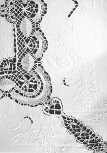 Cluny Lace or Bobbin Lace Cotton tablecloth