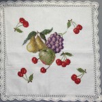 Woollen Needlepoint Cherries & Fruits Cushion Cover #1247