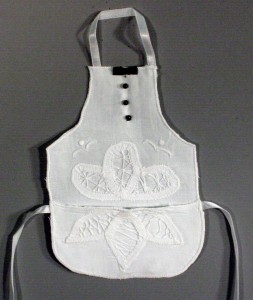 Tuxedo Wedding Style Wine Bottle Bib for the groom Cutwork Embroidery with pocket.