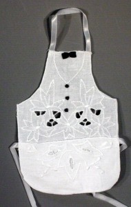Tuxedo Wedding Style Wine Bottle Bib for the groom Cutwork Embroidery with pocket.