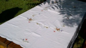 Meadow Butterfly tablecloth is ideal for outdoor entertaining